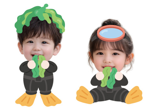 미역 합성도안